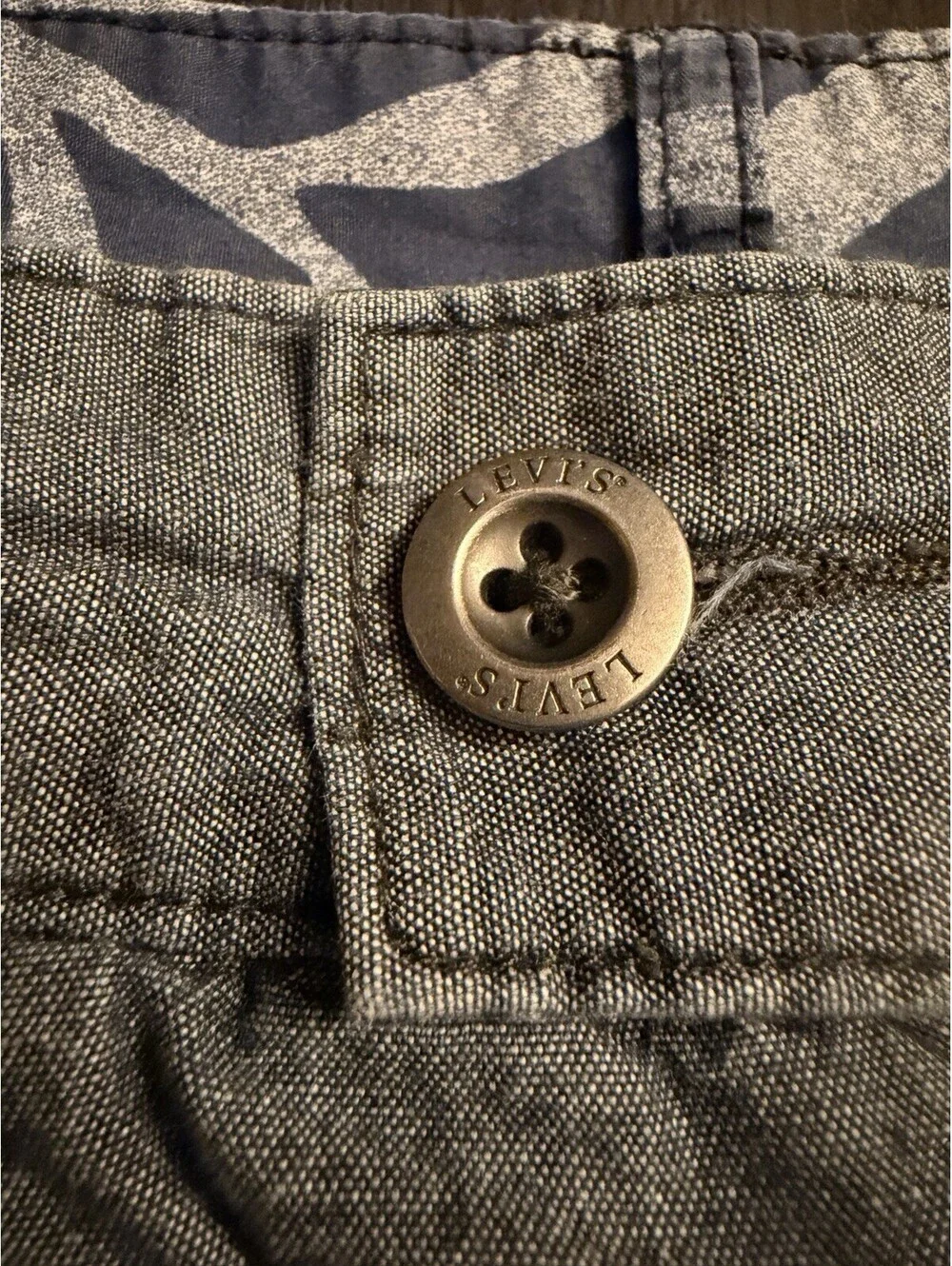 Levi’s Men's Blue Tropical Palm Reversible Chino Shorts Size 36